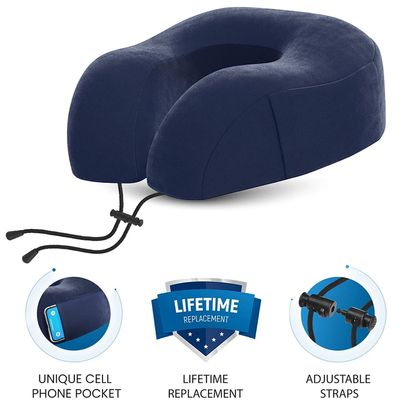 Memory Foam Travel Pillow - Airplane Neck Rest & Plane Accessories, Head Support Pillow for Sleeping