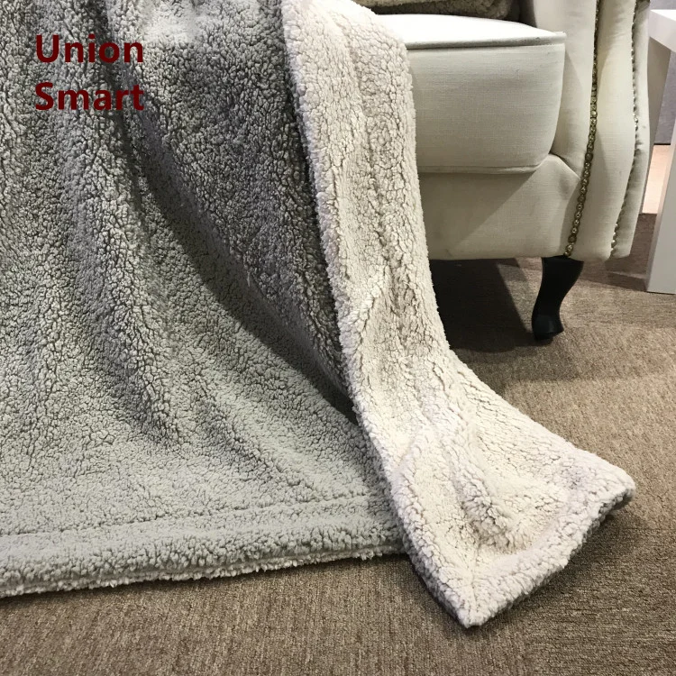 100% Polyester Two Ply Sherpa Fleece Lining Blanket Anti-Pilling Sofa Throw