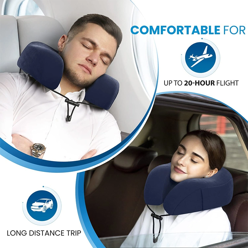 Memory Foam Travel Pillow - Airplane Neck Rest & Plane Accessories, Head Support Pillow for Sleeping