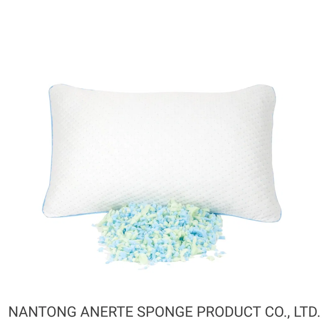 Shredded Foam Pillow with Washable Bamboo Cover Hidden Zipper