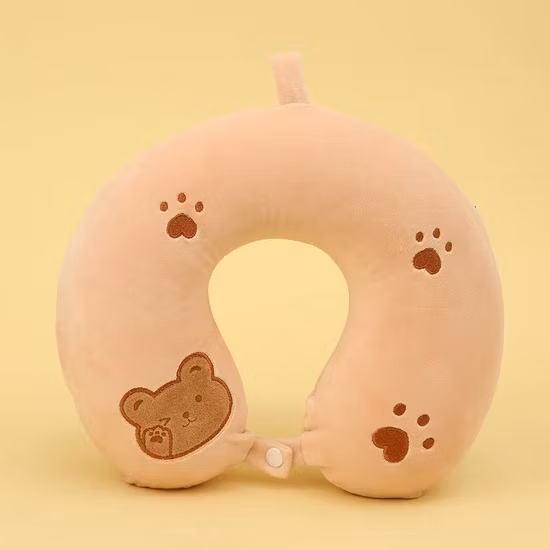 Полиэстер U-образная подушка для шеи из пены с эффектом памяти для путешествий в автомобиле